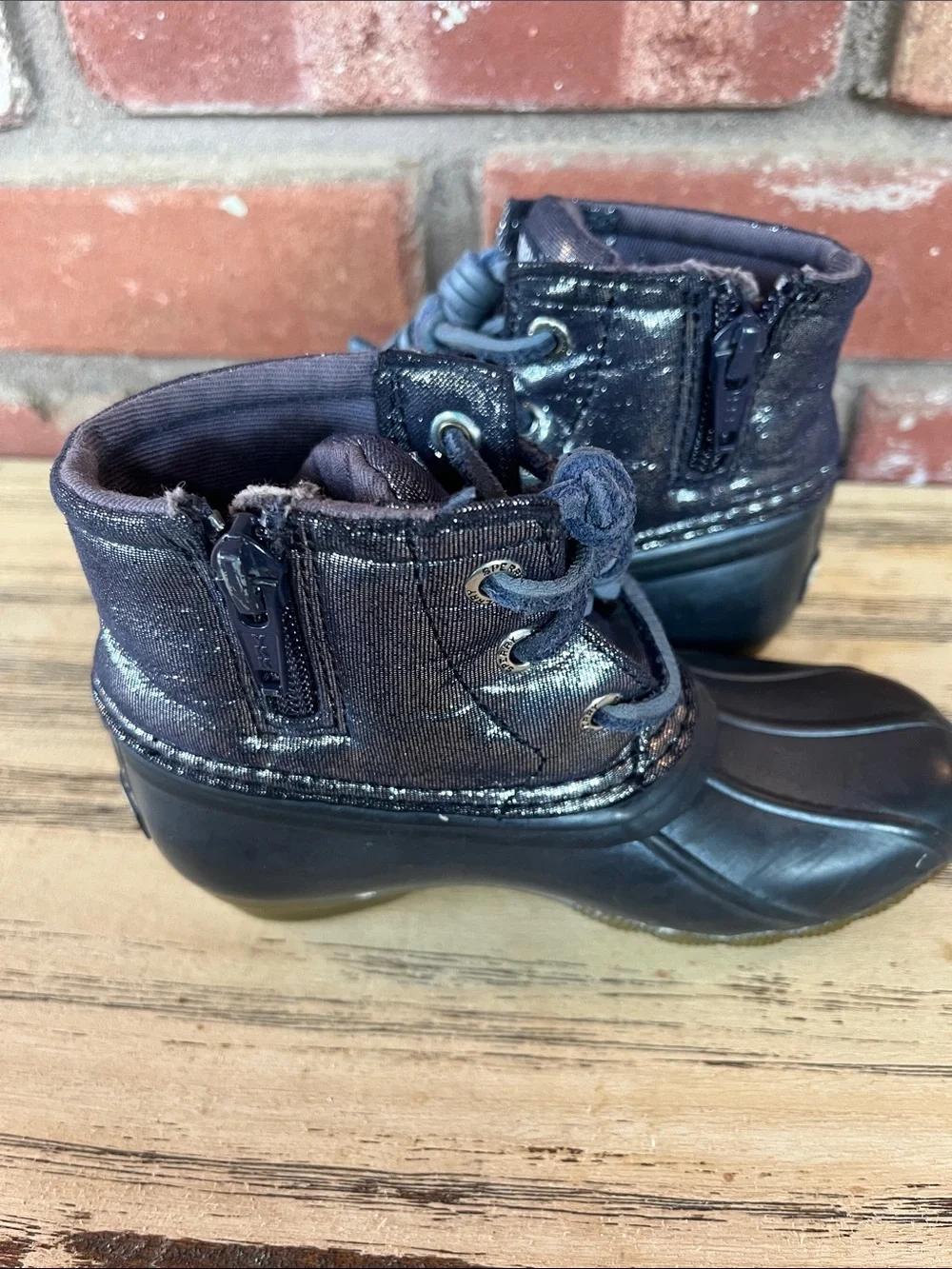 Sperry Saltwater Boot Navy Duck Boots Sparkly
